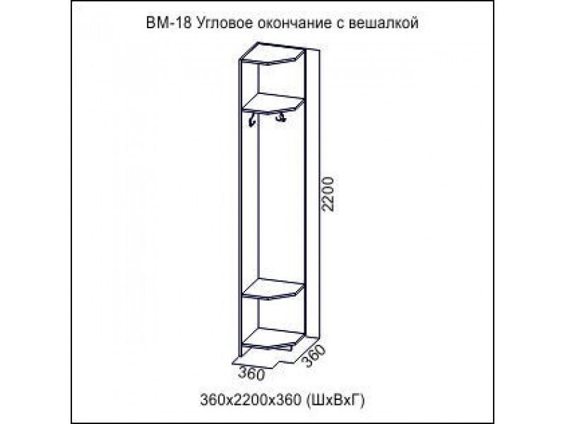 Угловое окончание с полками вега