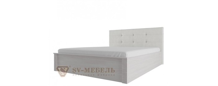 Двуспальная кровать с мягким изголовьем 1,6м "Гамма-20" - фото 19852