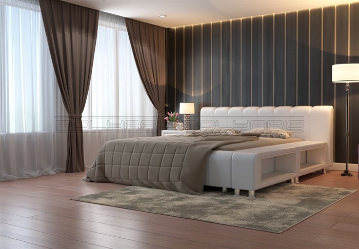 Кровать в мягкой обивке с тумбочками "Драйв" Polyaris - фото 21351