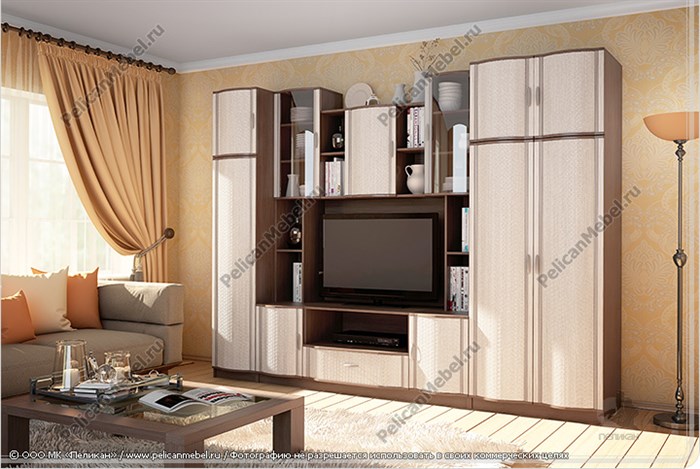 Модульная гостиная "Сицилия" композиция 1 Пеликан - фото 36555