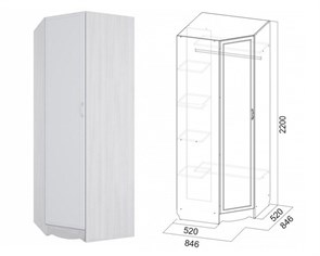 Шкаф угловой "Акварель 1" SV 355299063