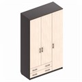 Шкаф 3х-ств. с 2 ящиками  «Универсал»  Велес 13533